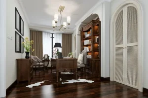 Ruang Kerja Mewah dengan Sentuhan Gaya Klasik yang Elegan