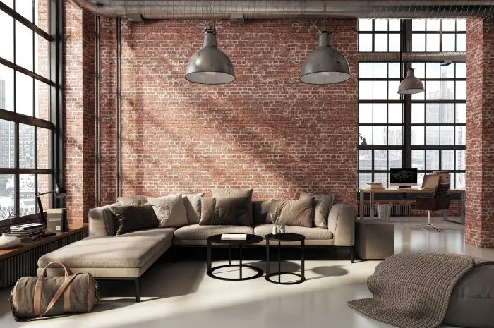 Desain Ruang Tamu Modern Industrial