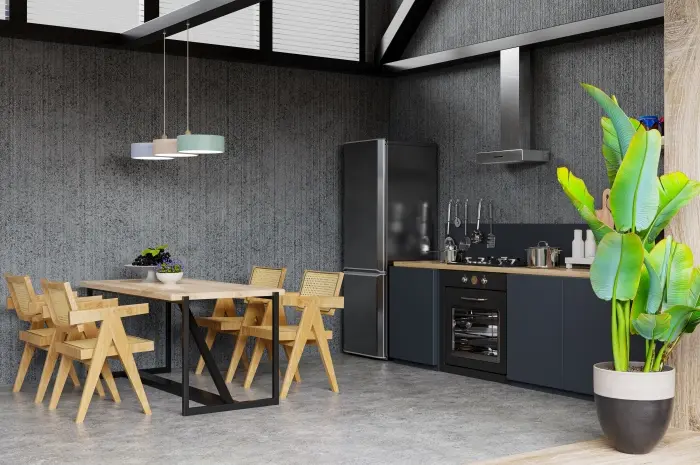 Kabin Dapur Berwarna Hitam
