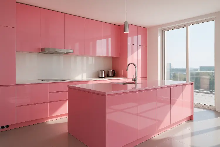 Dapur Pink Glossy Futuristik
