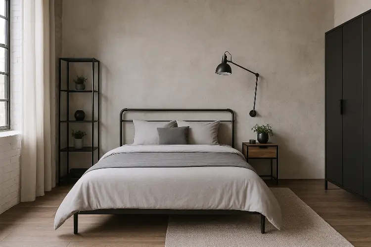 Desain Kamar Tidur Minimalis Industrial