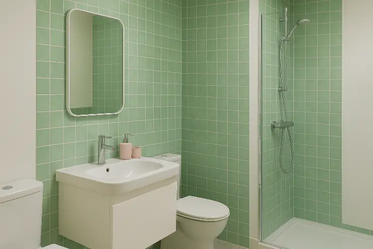 Kamar Mandi Tile Hijau yang Unik