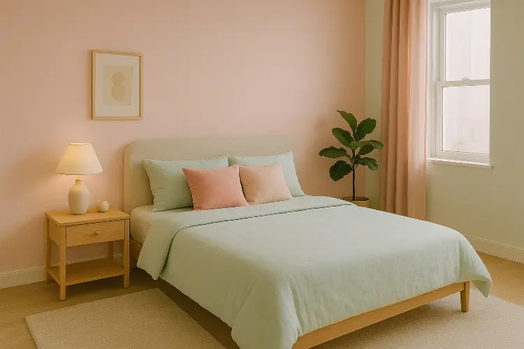 Kamar Tidur Minimalis Aesthetic dengan Warna Pastel