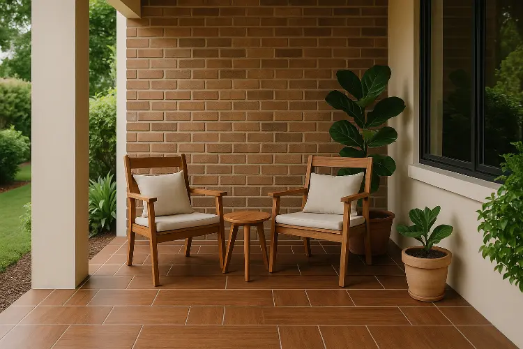 Keramik Lantai Teras Warna Cokelat