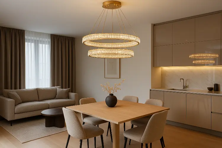 Lampu Kristal Gantung Cincin (Ring Chandelier)