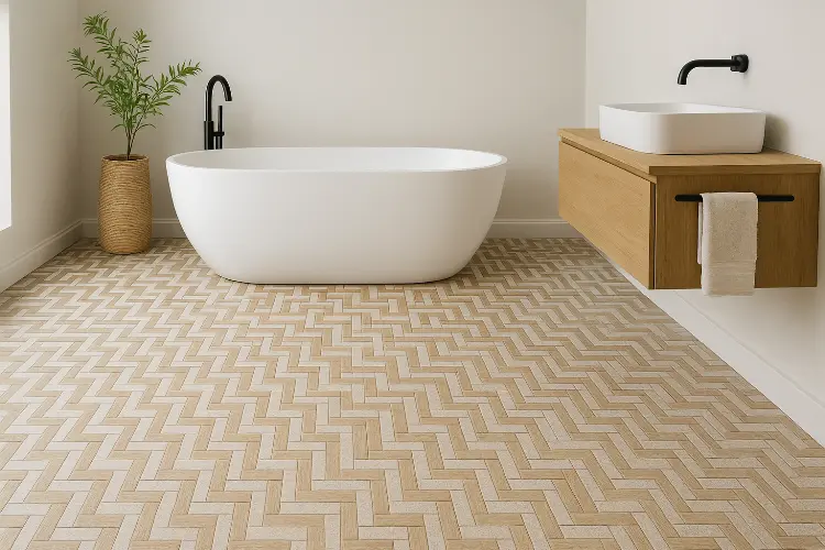 Lantai Kamar Mandi Motif Anyaman - Unik dan Jarang Dipakai