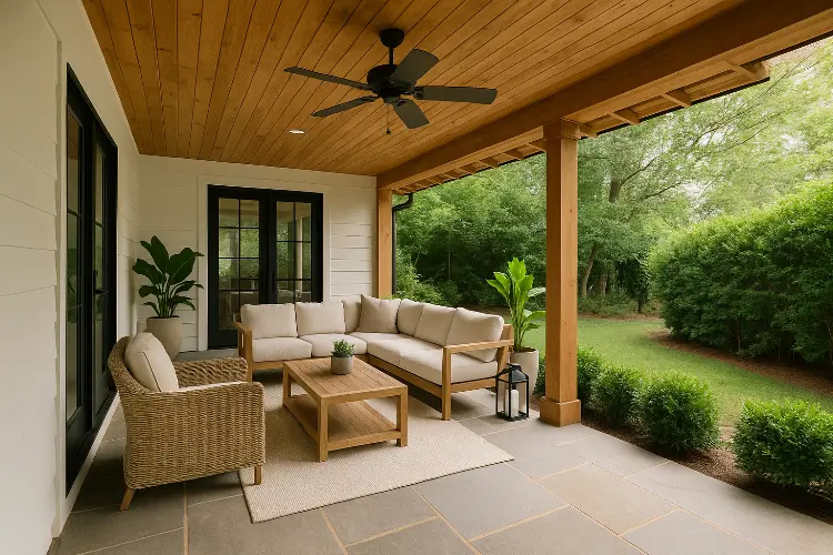 Model Teras Rumah Panjang dengan Atap Tertutup - Nyaman Sepanjang Waktu