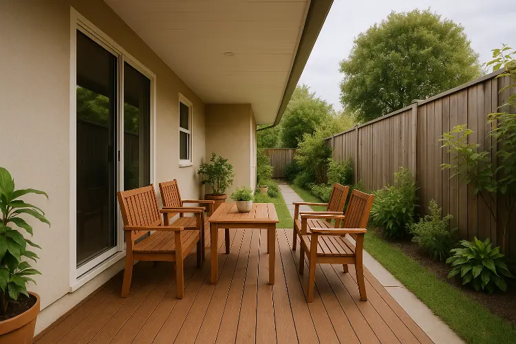 Model Teras Rumah Panjang ke Belakang - Privat dan Tenang
