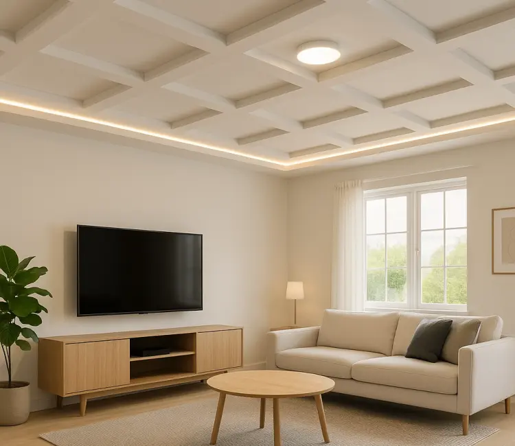 Plafon Ruang Tamu Kotak-Kotak