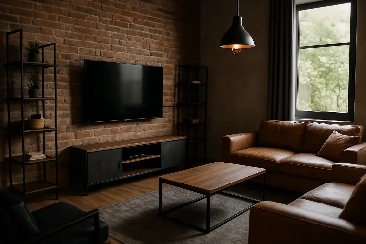 Ruang TV Minimalis Industrial: Keren & Maskulin