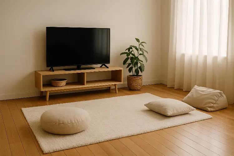 Ruang TV Minimalis Lesehan: Simpel & Cozy