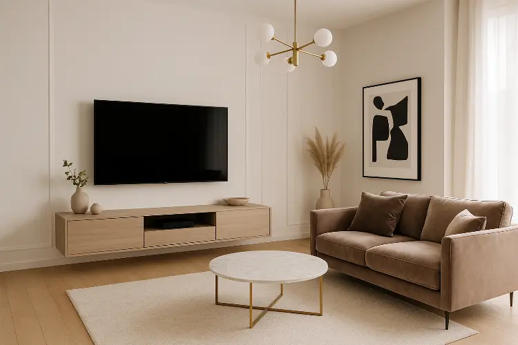 Ruang TV Minimalis Mewah: Glamor tapi Tetap Simpel